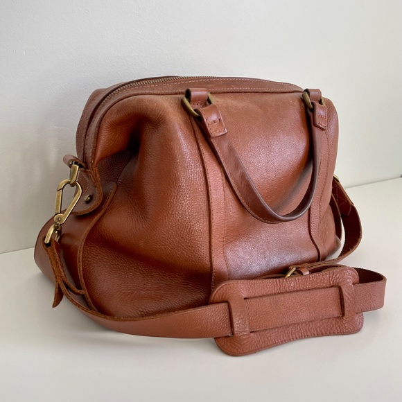 Madewell Handbags - Madewell Glasgow Satchel Leather Brown Bag